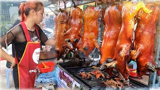 Popular Dinner Delicious Roast Pork In Phnom Penh  Cambodia Street Food [upl. by Stacee271]