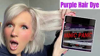 Dyeing My Hair Purple To Color Correct Yellow Manic Panic Purple Haze [upl. by Inalaehon506]