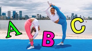 ABC ACRO GYMNASTICS CHALLENGE  The Rybka Twins [upl. by Dunkin]