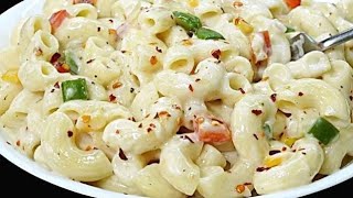 🔴🥰White sauce pasta loaded with cheese and butter😋🤤 easy quick 2 min recipe 👈🙏 [upl. by Ennairek]