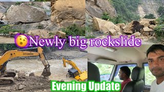 🛑Newly Big rockslide at new chumu around 230330 pm bahut bada bolder gira hai…10924 [upl. by Amak184]