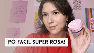 TESTANDO Pó facial Pink Powder  Karen Bachini Beauty [upl. by Adyl]