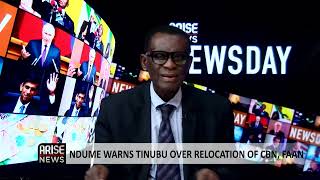 Ndume Warns Tinubu Over Relocation Of CBN FAAN [upl. by Airolg]