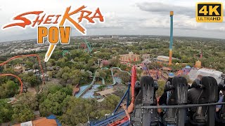 SheiKra POV Back Row 4K 60FPS Busch Gardens Tampa BampM Dive Coaster  NonCopyright [upl. by Lemor722]