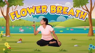 Breathing Exercise for Kids  The Flower Breath  Yoga for Kids  Sheetkari  Yoga Guppy [upl. by Adnilra]