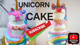 How To Make 3 Tiyar Unicorn Theme Cake  Cake Design Kaise banaye  youtube tranding [upl. by Orlan803]