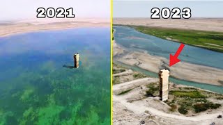 Euphrates river water Level comparison in the same spot 2021 vs 2023 [upl. by Beitris]