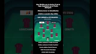 Hoy 1845hs fecha 21 de la Liga Argentina San Lorenzo vs Estudiantes Árbitro Leandro Rey Hilfer [upl. by Suiratnod378]