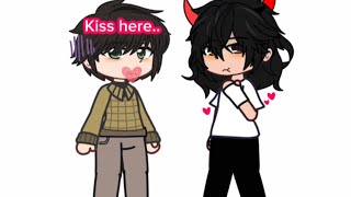 💛💙 Kiss here  SHORT BYLER SKIT  GACHA CLUB  STRANGER THINGS x GACHA  kissing 😘 [upl. by Lillie493]