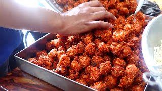 VEG MANCHURIAN MAKING  Fast Food Recipes  Veg Manchurian Recipe  Hyderabad  Street Food 2021 [upl. by Mayman]