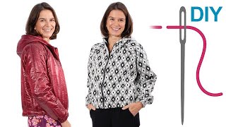 DIY Jacke kurze Jacke nähen für Anfänger – DIY Schnittmuster Jacke quotKleoquot [upl. by Johnston]