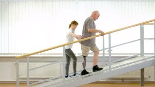 Prosthetic gait training  Walking technique on steeper slopes  Ottobock [upl. by Eustatius]