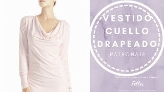 Cómo hacer un Patrón de Vestido con Cuello Drapeado  Guía Paso a Paso [upl. by Eloc]