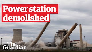 Watch as giant chimney stacks of former NSW coalfired Wallerawang power station are demolished [upl. by Byers]