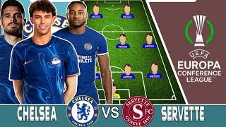 JOAO FELIX STARTS CHELSEA VS SERVETTE Prediction 442 Line up In Europa Conference League playoff [upl. by Llekcm]