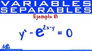 Ecuaciones diferenciales de Variables Separables  Ejemplo 8 [upl. by Ramar]