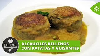 Cómetelo  Alcauciles rellenos con patatas y guisantes [upl. by Atiuqrahc]