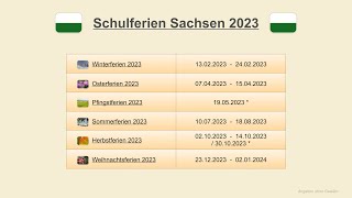 Schulferien Sachsen 2023 [upl. by Yrellam]