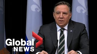 New lockdowns curfews in Quebec as Legault warns COVID19 could quotexplodequot  FULL [upl. by Ikkiv454]