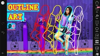 Tutorial Outline Art Dengan Picsart Di Android [upl. by Dnomaid573]