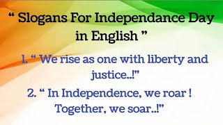 Best 10 slogans for 15 August in english  independence day slogans in english [upl. by Alliehs]