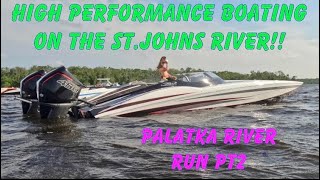 PalatkaStJohns River Run High performance boats in Silver Glen Springs [upl. by Reeve]