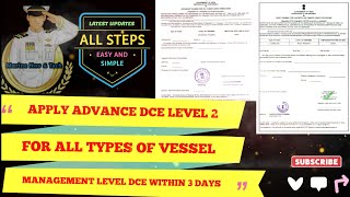 How to APPLY advance DCE level 2 management online with simple and clear steps for all vessels [upl. by Anailuj]