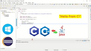 Execute C program in Java with Java Native Interface JNI on Windows with Eclipse  C to Java [upl. by Ibed]