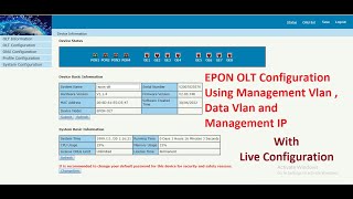 Epon olt configuration step by step  Using Management vlan and Data vlan in tag mode with MGMT IP [upl. by Neetsyrk338]