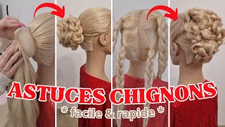 ASTUCE CHIGNON FACILE 💋 DIY CHIGNON CHEVEUX LONG 💋ASTUCE COIFFURE FACILE nouvelle coiffure mariage [upl. by Eustace]