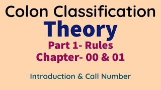 COLON CLASSIFICATION THEORY Part 1 Rules Chapter 00 and 01 ignou lpu [upl. by Buderus]