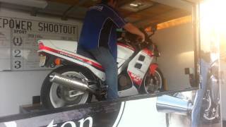 1986 Honda Interceptor VFR750 Dyno [upl. by Sinnard]