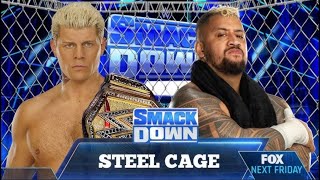 WWE 2K23  SmackDown 91324 Universal Championship Cage Match  Solo Sikoa vs Cody Rhodes c [upl. by Fagaly298]