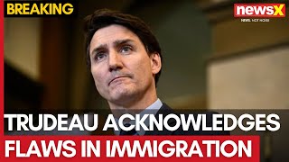 Trudeau Acknowledges Flaws in Immigration  Announces Cuts Amid Housing Crisis  NewsX [upl. by Lorrac]