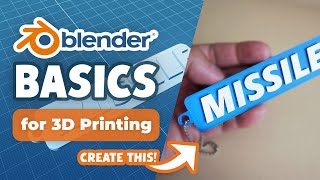 Blender Design Basics for 3D Printing  Beginner Guide with Keychain Tutorial [upl. by Salina]