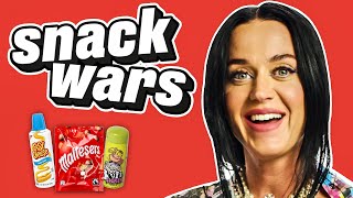 Katy Perry Rates British And American Food  Snack Wars [upl. by Aninahs]