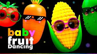 VEGETABLES Dancing in the SUMMER 🍎🍊🍋‍🍏🍇 Baby Fruit Dancing  Sensory Video [upl. by Lenhart]