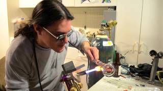 DAB LAB TV  Glassblowing 1 Blu Sun Glass Demo  Handworked Joints [upl. by Aram798]