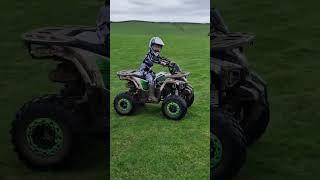 6 year old jumping 125cc Quad quad 125cc suzuki honda kawasaki jumping fun [upl. by Minni56]