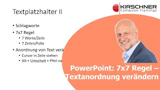 PowerPoint Teil II Textplatzhalter 7x7 Regel  Anordnung verändern [upl. by Eanore]