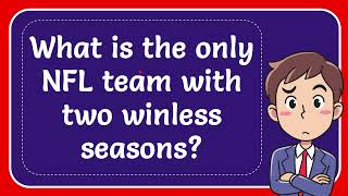 What is the only NFL team with two winless seasons [upl. by Marleah]