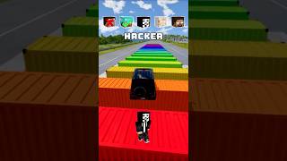 NOOB vs PRO vs HACKER vs HEROBRINE Car Jump Challenge 😎 🚗 shorts beamngdrive [upl. by Ojillib236]