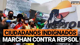 Así fueron las MARCHAS Y PLANTONES contra REPSOL por DERRAME DE PETRÓLEO que afectó la costa PERUANA [upl. by Vtehsta405]