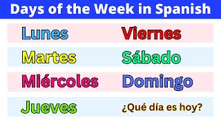 Days of the Week How to Say  Pronounce Monday to Sunday in Spanish  Spanish Says [upl. by Kimura]