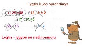 Lygtis ir jos sprendinys [upl. by Enaols]