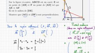 Produit scalaire • montrer que deux droites sont perpendiculaires • première spécialité mathématique [upl. by Leisam]