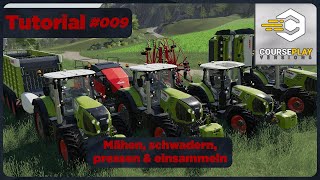 LS19 Courseplay Tutorial Teil 9  Mähen schwadern pressen amp einsammeln  FS19  2021 [upl. by Nazarius]