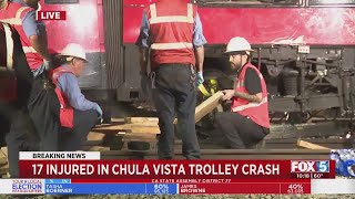 17 injured in Chula Vista trolley crash [upl. by Arinaj859]