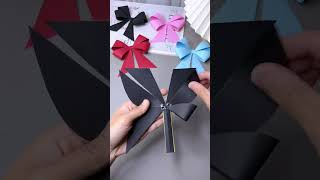 A very beautiful bow can be made with a piece of paper It is very practical for decorating gift [upl. by Lacagnia201]