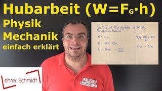 Hubarbeit WFh Was ist das   Physik  Mechanik  einfach erklärt  Lehrerschmidt [upl. by Granese]